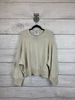 Old Navy Plus Size Cream & Gold Sparkle Sequin Knit So Soft Sweater Size 3X